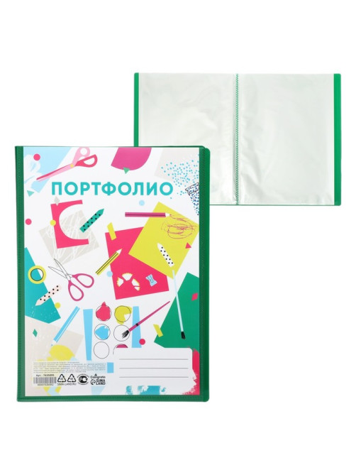 Папка-портфолио пластиковая А4, Calligrata «Лицей», 20 файлов