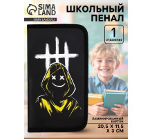Пенал школьный, 1 секция, 11.5×20.5×3 см «Маска»