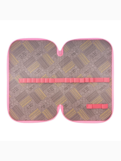 Пенал школьный, 2 секции, 12.5×20.5×4 см«Кот в цветах»