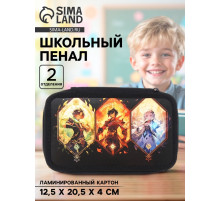 Пенал школьный, 2 секции, 12.5×20.5×4 см «Аниме game»