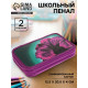 Пенал школьный, 2 секции, 12.5×20.5×4 см «Цветок»
