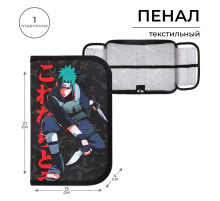 Пенал школьный, 1 секция, 13×21×4 см «Аниме»