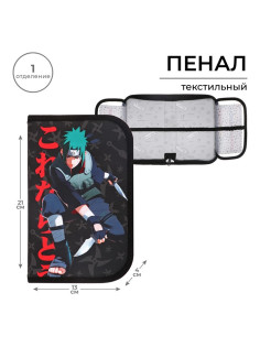 Пенал школьный, 1 секция, 13×21×4 см «Аниме»