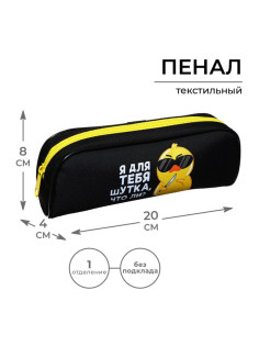 Пенал школьный, текстиль, 8×21×4 см«Утки»