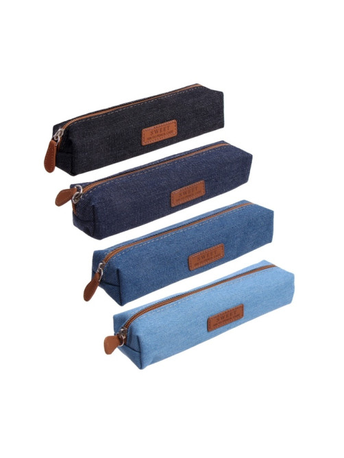 Пенал школьный на молнии Calligrata «Джинс», 1 отделение, текстиль, МИКС