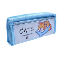 Пенал школьный на молнии Calligrata «Котик», 2 отделения, МИКС