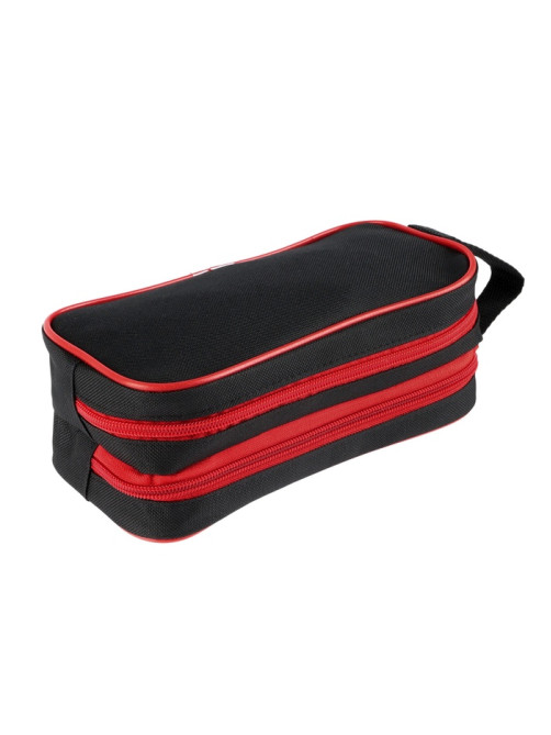 Пенал школьный Calligrata Black «Чёрно-красный», мягкий, 2 отделения, 100×220×70 мм, объёмный, с ручкой