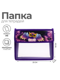 Папка для тетрадей, А5, пластиковая, 23×19×5 см