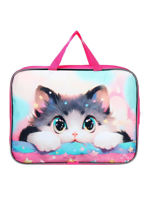 Папка для труда, А4, текстильная, 35×27×7 см «Котик корея»