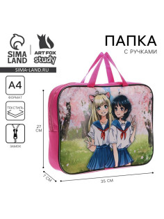 Папка для труда, А4, текстильная, 35×27×7 см «Аниме»