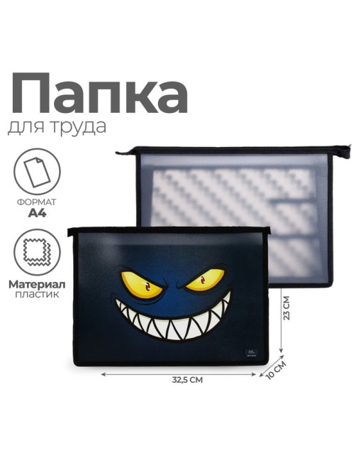 Папка для труда, А4, пластиковая, 32.5×23×10 см «Глаза»