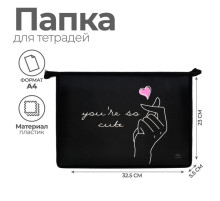 Папка для труда, А4, пластиковая, 23×32.5×5.5 см «Поцелуй»