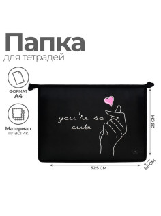 Папка для труда, А4, пластиковая, 23×32.5×5.5 см «Поцелуй»