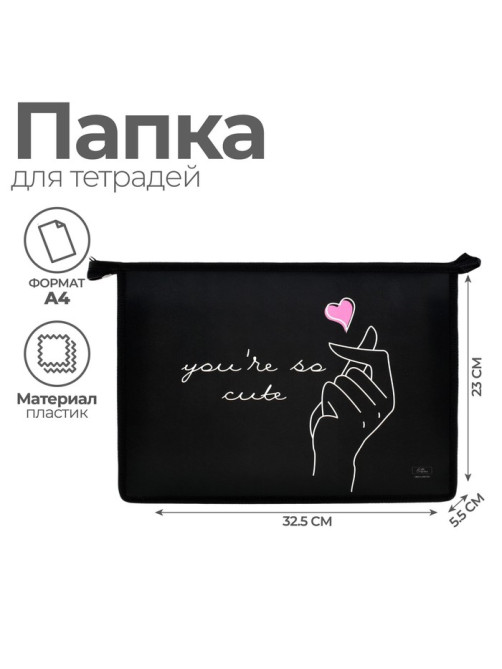 Папка для труда, А4, пластиковая, 23×32.5×5.5 см «Поцелуй»