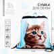 Мешок для обуви «Милый котик» (с карманом) 41×31 см