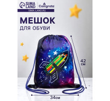 Мешок для обуви «Вперёд к знаниям» (полиэстер, плотность 210D) 42×34 см