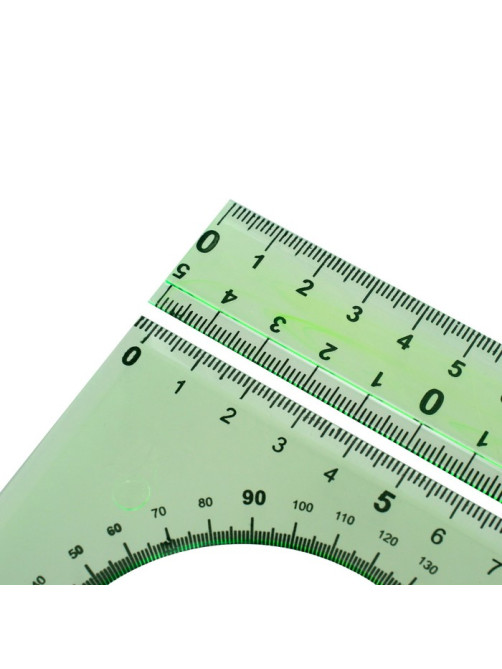 Набор чертёжный Calligrata, 4 предмета (линейка 20 см, 2 треугольника 30°/60°, 45°/45°, транспортир), МИКС