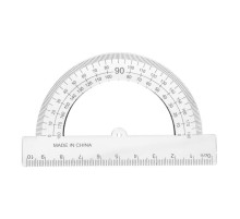 Транспортир пластиковый, 10 см, 180°, прозрачный