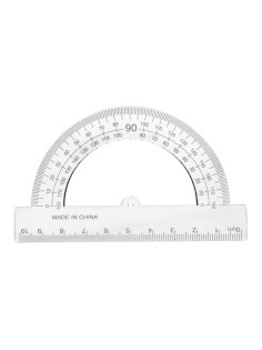 Транспортир пластиковый, 10 см, 180°, прозрачный