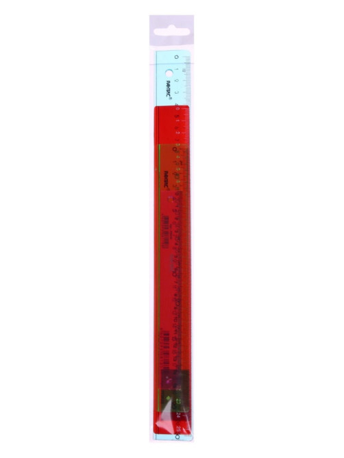 Набор пластиковых линеек Calligrata, 4 штуки (15, 20, 25 и 30 см), прозрачные, МИКС