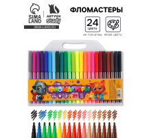 Фломастеры 24 цвета, вентилируемый колпачок с европодвесом