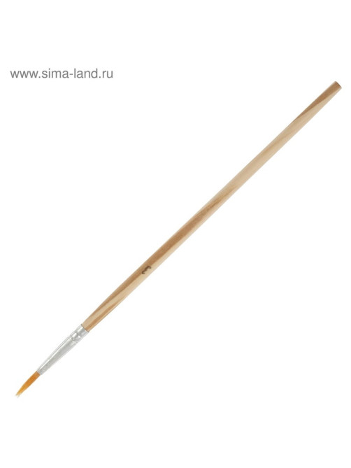 Набор кистей для рисования, синтетика, 10 штук: № 1, 2, 3, 4, 5, 6, 7, 8, 9, 10, круглые, деревянная ручка, международный размер