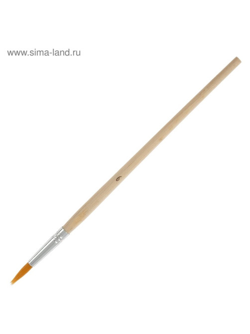 Набор кистей для рисования, синтетика, 10 штук: № 1, 2, 3, 4, 5, 6, 7, 8, 9, 10, круглые, деревянная ручка, международный размер