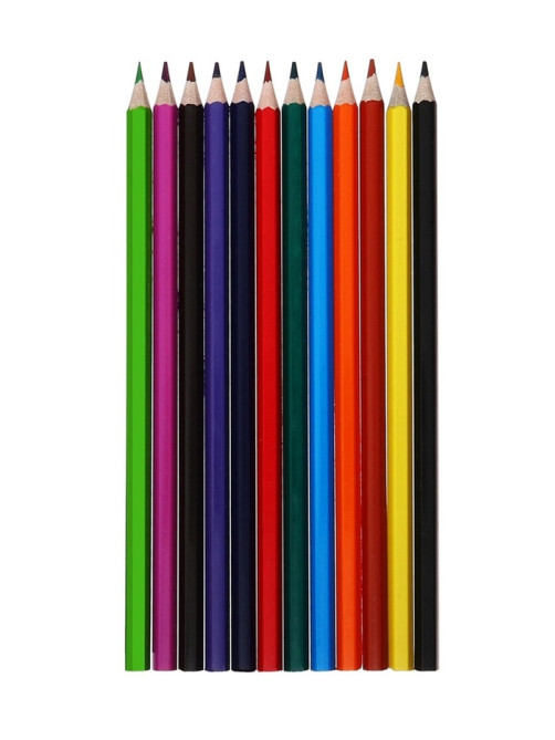 Карандаши цветные, 12 цветов, Calligrata TOP, шестигранные, пластиковые