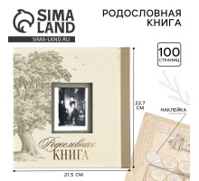 Родословная книга с рамкой под фото «Семейная», 21.5×23.7 см