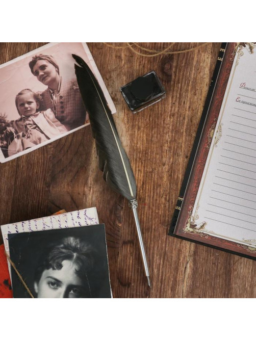 Родословная книга в шкатулке с пером и чернильницей «Древо», 56 листов, 26×24×7 см