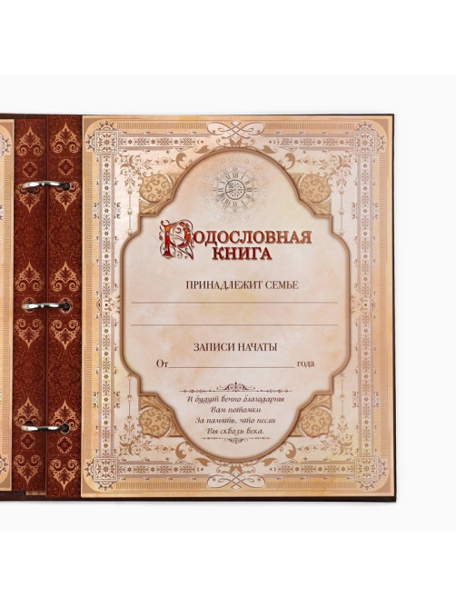 Родословная книга с рамкой под фото «Семейная», 21.5×23.7 см