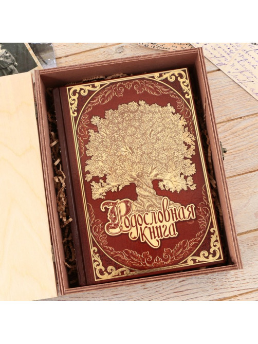 Родословная книга в шкатулке «Древо жизни», 56 листов, 20×26 см