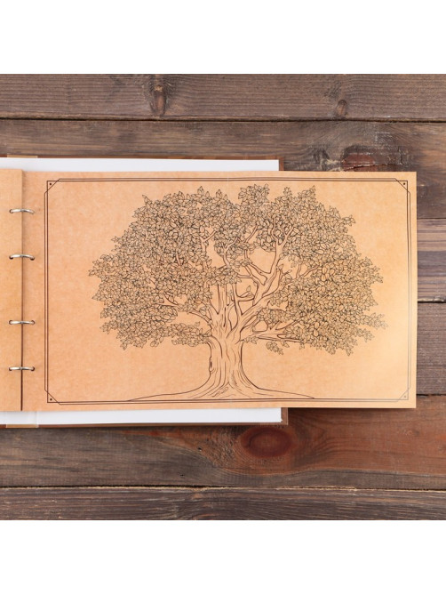 Родословная фото книга «Семейная летопись» с деревянным элементом, 27.5×25 см