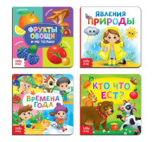 Книги картонные «Знакомимся с окружающим миром», набор 4 шт. по 10 стр.