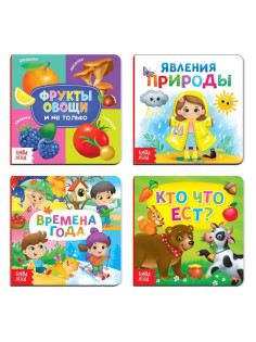 Книги картонные «Знакомимся с окружающим миром», набор 4 шт. по 10 стр.