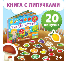 Книжка с липучками «Что где растёт?» 12 стр.