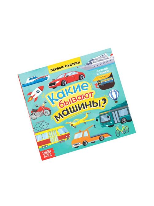 Книга с окошками «Какие бывают машины», 10 стр.