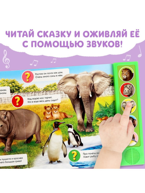 Музыкальная книга «Приходите в зоопарк», 10 стр.