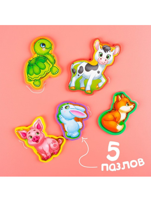 Книга с мягкими пазлами EVA «Кто чей малыш?», 12 стр.