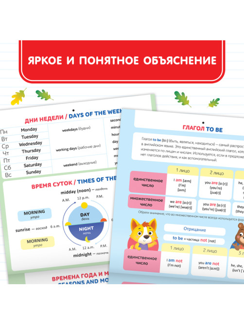 Обучающие плакаты «English. Английский язык», 28 стр.