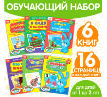 Обучающие книги «Полный годовой курс. Серия от 1 до 2 лет», 6 книг по 16 стр., в папке