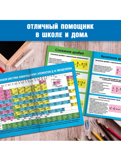 Книги-шпаргалки набор для средней школы, 8 стр.