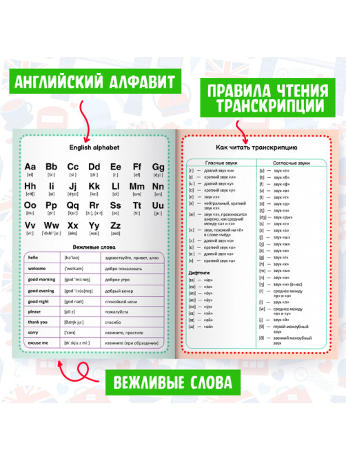 Словарь для записи английских слов English notebook, 52 стр.