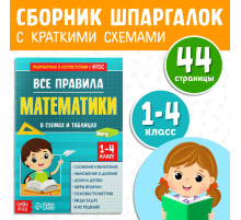Сборник для 1–4 классов «Все правила математики», 44 стр.