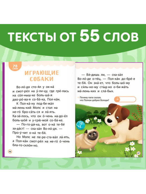 Книга для чтения по слогам «Читаем сами. 3 уровень», 48 стр.