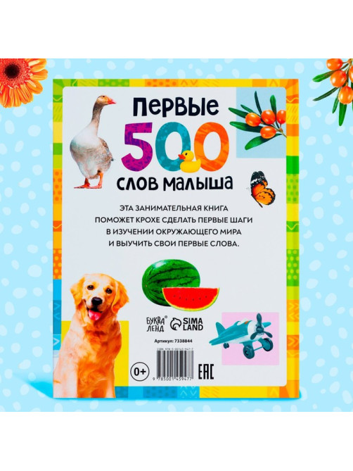 Книга в твёрдом переплёте «Первые 500 слов малыша», 80 стр.