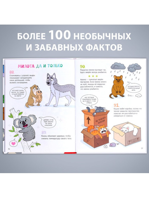 Энциклопедия в твёрдом переплёте «Забавные факты о животных», 48 стр., 6+