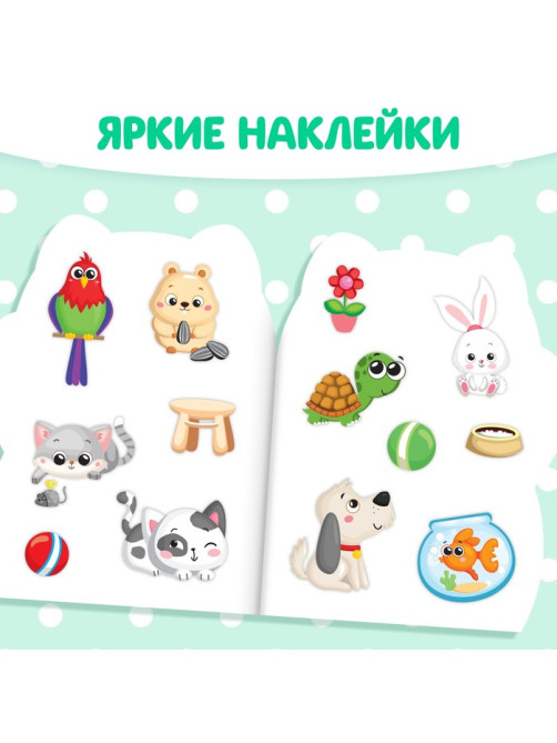 Раскраска детская «Котёнок», 12 стр., с наклейками