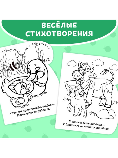 Книжка-раскраска многоразовая «Рисуем водой. Кто чей малыш?», 10 стр.