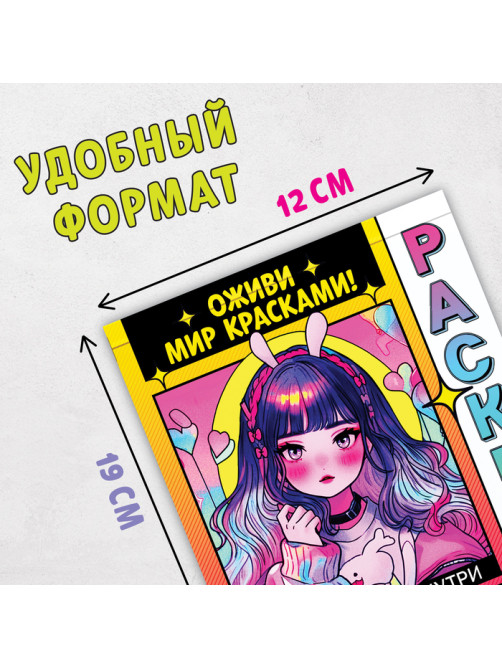 Раскраска акварельная «Оживи мир красками!», с сухими красками и кисточкой, 3+